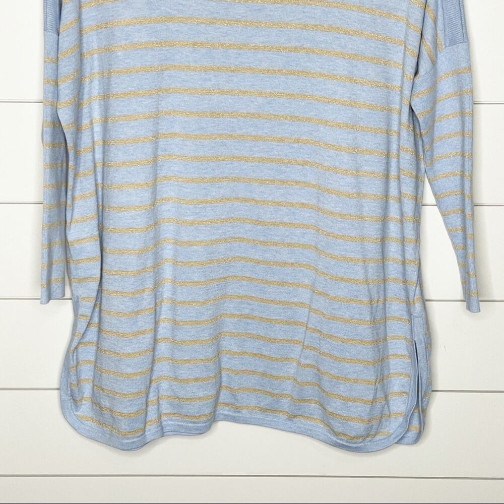 Lilly Pulitzer Coastal Shell Stripe Cabo Knit Sweater Heathered Crew Blue XXS - Picture 9 of 9